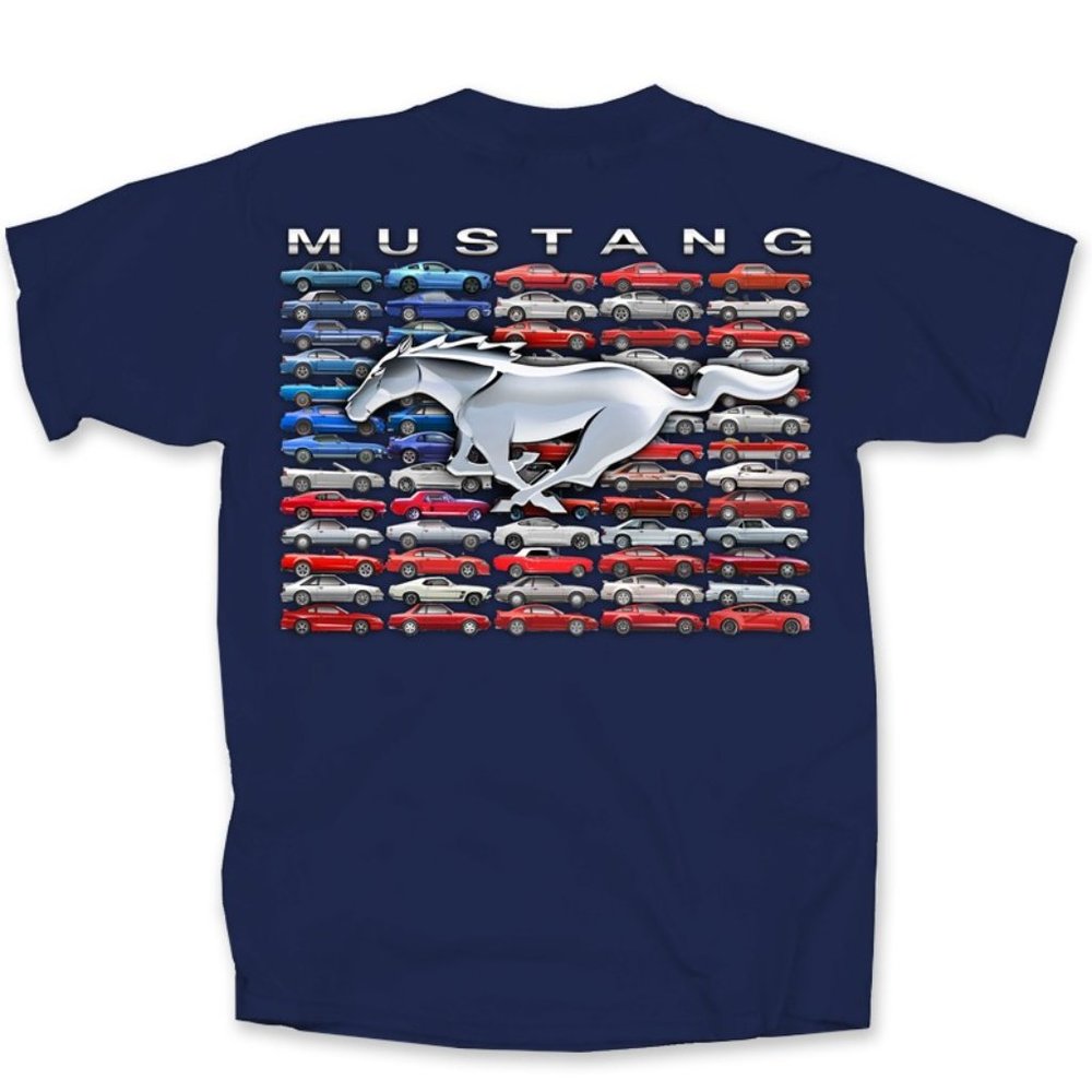 Mustang Car Flag Stacked T-Shirt